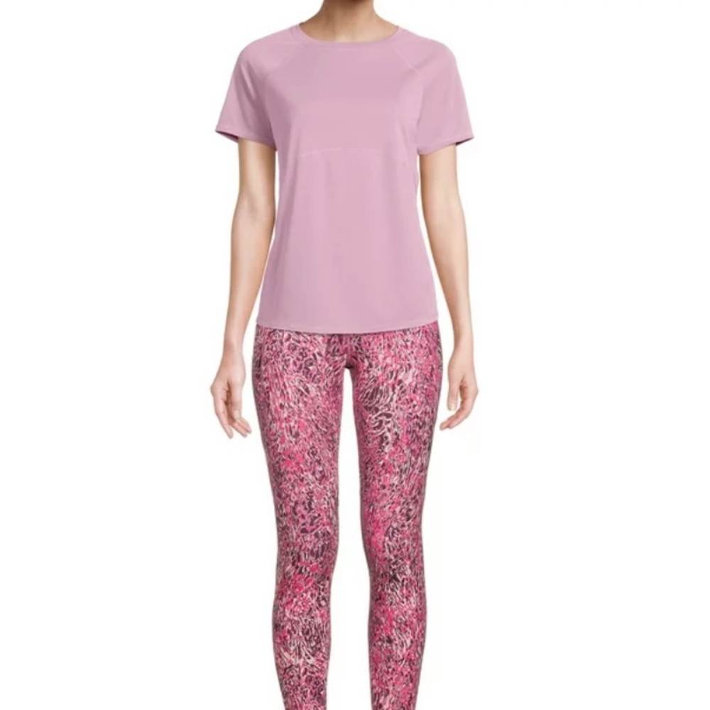 2/$25 NEW AVIA FASHION PERFORMANCE LEGGINGS - PINK size 1X - Picture 2 of 4